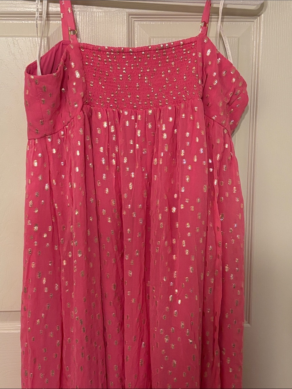 Lilly Pulitzer Hiedi Pink Maxi Dress with Metallic Spots - Picture 4 of 8